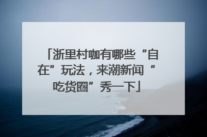 浙里村咖有哪些“自在”玩法，来潮新闻“吃货圈”秀一下