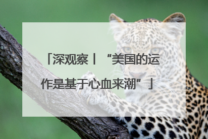 深观察丨“美国的运作是基于心血来潮”