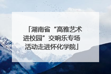 湖南省“高雅艺术进校园”交响乐专场活动走进怀化学院
