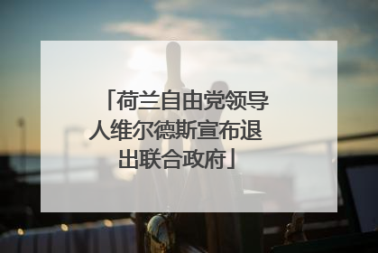 荷兰自由党领导人维尔德斯宣布退出联合政府