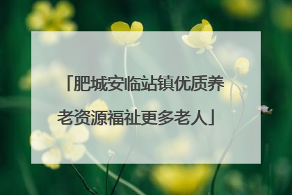肥城安临站镇优质养老资源福祉更多老人