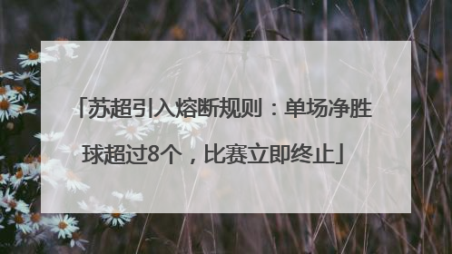 苏超引入熔断规则：单场净胜球超过8个，比赛立即终止