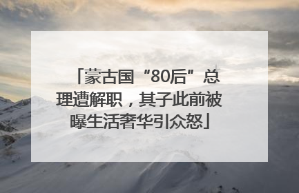 蒙古国“80后”总理遭解职，其子此前被曝生活奢华引众怒