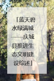 蓝天碧水绿满城——庆城县推进生态文明建设综述
