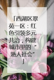 西湖区翠苑一区：红色引领多元共治，构建城市里的“熟人社会”