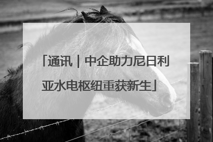 通讯｜中企助力尼日利亚水电枢纽重获新生