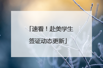 速看！赴美学生签证动态更新
