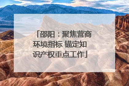 邵阳：聚焦营商环境指标 锚定知识产权重点工作