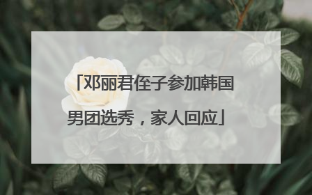邓丽君侄子参加韩国男团选秀，家人回应