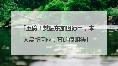 重磅！樊振东加盟德甲，本人最新回应：真的很期待