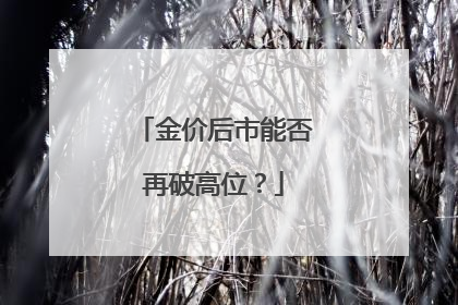 金价后市能否再破高位？