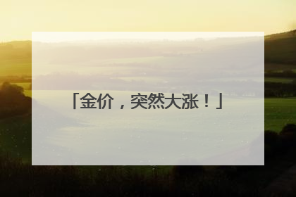 金价，突然大涨！