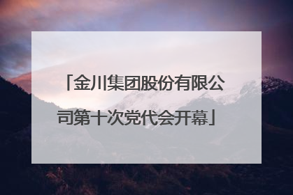 金川集团股份有限公司第十次党代会开幕