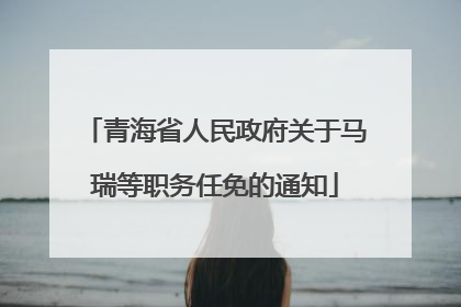 青海省人民政府关于马瑞等职务任免的通知
