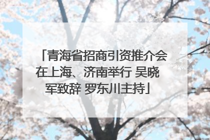 青海省招商引资推介会在上海、济南举行 吴晓军致辞 罗东川主持