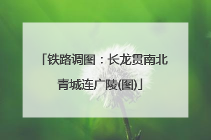 铁路调图：长龙贯南北 青城连广陵(图)