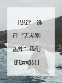 锐评｜谁在“无差别轰炸”我们的运动员