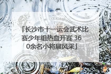 长沙市十一运会武术比赛少年组热血开赛 360余名小将展风采