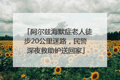 阿尔兹海默症老人徒步20公里迷路，民警深夜救助护送回家