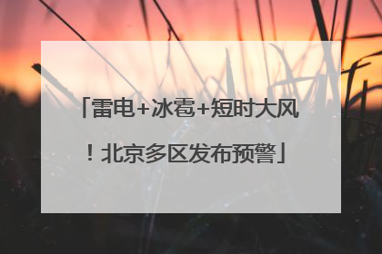 雷电+冰雹+短时大风！北京多区发布预警