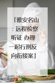 雅安名山：远程检察听证 办理一起行刑反向衔接案