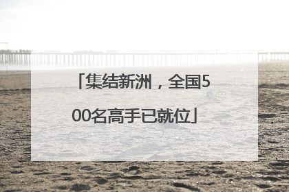 集结新洲，全国500名高手已就位