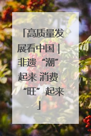 高质量发展看中国｜非遗“潮”起来 消费“旺”起来