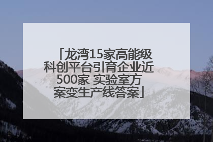 龙湾15家高能级科创平台引育企业近500家 实验室方案变生产线答案