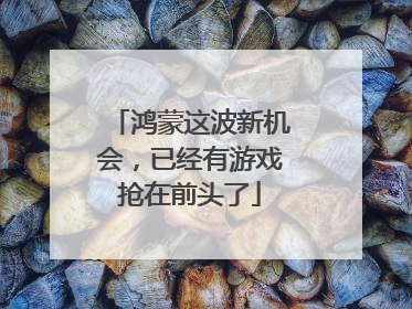 鸿蒙这波新机会，已经有游戏抢在前头了