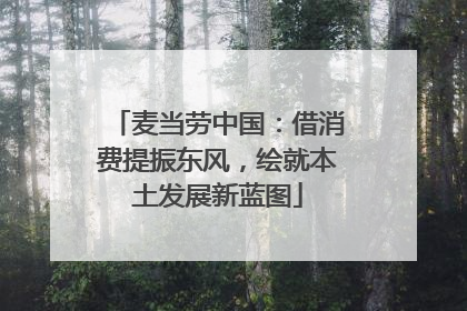 麦当劳中国：借消费提振东风，绘就本土发展新蓝图