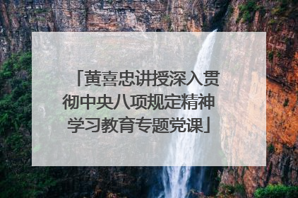 黄喜忠讲授深入贯彻中央八项规定精神学习教育专题党课