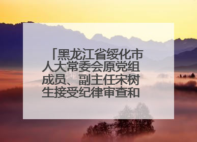 黑龙江省绥化市人大常委会原党组成员、副主任宋树生接受纪律审查和监察调查