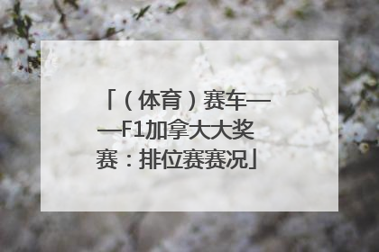 （体育）赛车——F1加拿大大奖赛：排位赛赛况