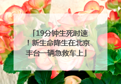 19分钟生死时速！新生命降生在北京丰台一辆急救车上