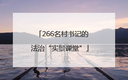 266名村书记的法治“实景课堂”