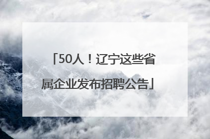 50人！辽宁这些省属企业发布招聘公告