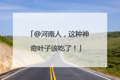 @河南人，这种神奇叶子该吃了！