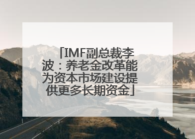 IMF副总裁李波：养老金改革能为资本市场建设提供更多长期资金